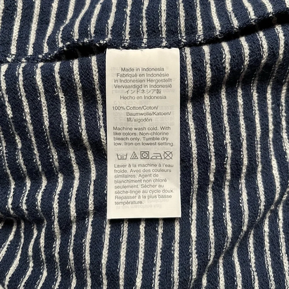 Madewell V-Neck Bubble Sleeve Stripe Sweatshirt